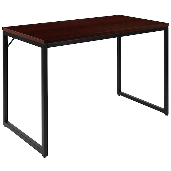 Flash Furniture Commercial Grade Industrial Style Office Desk, 47" Length, Mahogany - GC-GF156-12-MHG-GG