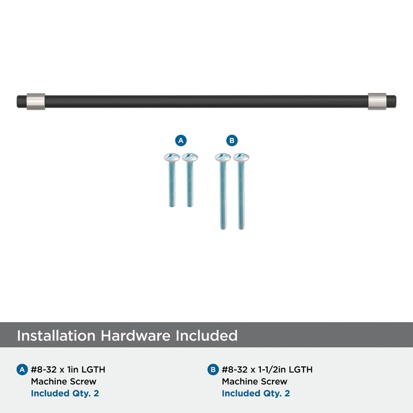Amerock Mergence 12-5/8 inch 320mm Center-to-Center Matte Black/Satin Nickel Cabinet Pull - BP36983FBG10