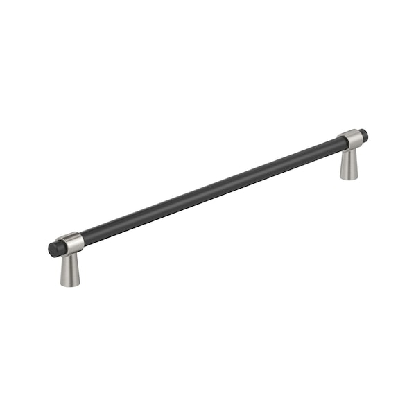 Amerock Mergence 12-5/8 inch 320mm Center-to-Center Matte Black/Satin Nickel Cabinet Pull - BP36983FBG10
