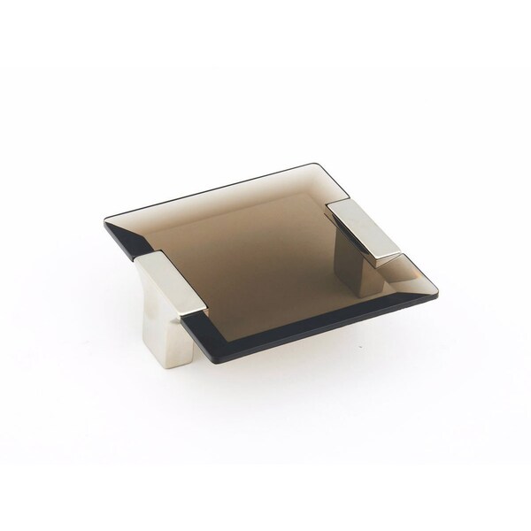 Schaub 2-1/2in Center to Center Positano Smoke Cabinet Pull Satin Nickel Finish - 315-15-SM