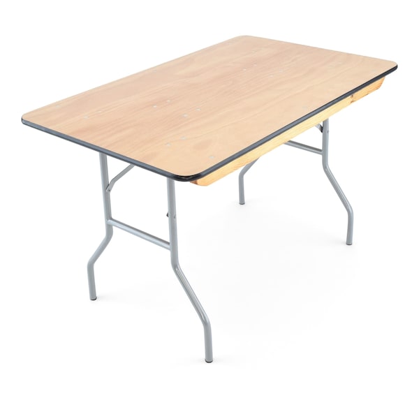 Atlas Commercial Products Titan Series Wood Folding Table, 4 ft x 30 Banquet, Vinyl Edge - WFT5-3048