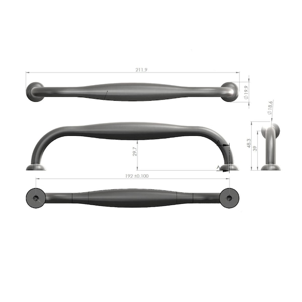 Richelieu 7 9/16 in (192 mm) Center-to-Center Exeter Copper Traditional Cabinet Pull - 6565192194