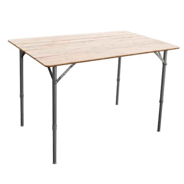 Amerihome Adjstbl Height Folding Bamboo Table W/ Carry Bag, 39.35" L x 25.5" W - FFBAT40