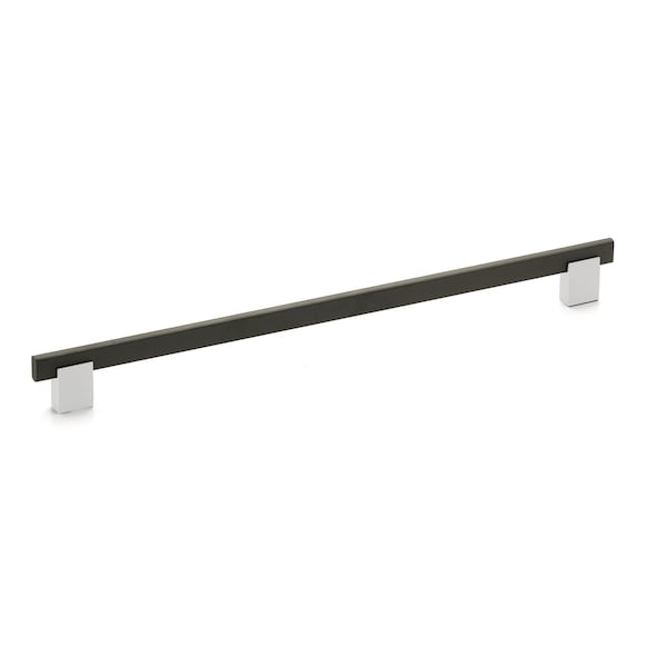Richelieu 12-5/8 in. (320 mm) Center-to-Center Matte Black, Chrome Contemporary Drawer Pull - BP905320140900