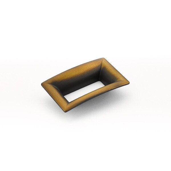 Schaub 64mm Center to Center Flared Rectangular Finestrino Cabinet Pull Burnished Bronze Finish - 441-BRBZ