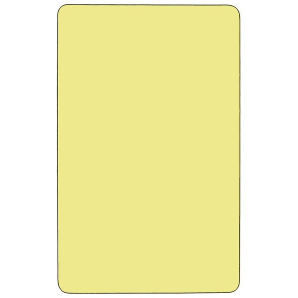 Flash Furniture Rectangle Activity Table, 24" W, 48" L, 25.37" H, Laminate, Yellow - XU-A2448-REC-YEL-T-P-CAS-GG
