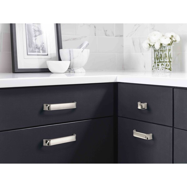 Amerock Concentric 1-1/4 in 32 mm Center-to-Center Polished Nickel Cabinet Finger Pull - BP36811PN