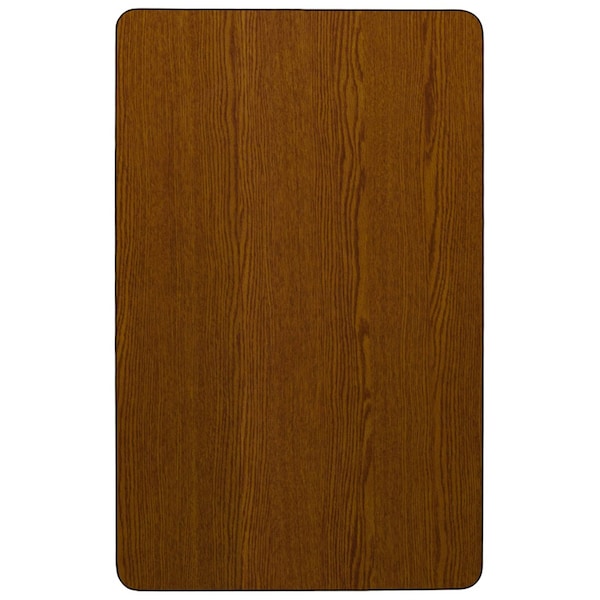 Flash Furniture Rectangle Activity Table, 24" W, 48" L, 30.5" H, Laminate, Wood Grain - XU-A2448-REC-OAK-H-A-CAS-GG