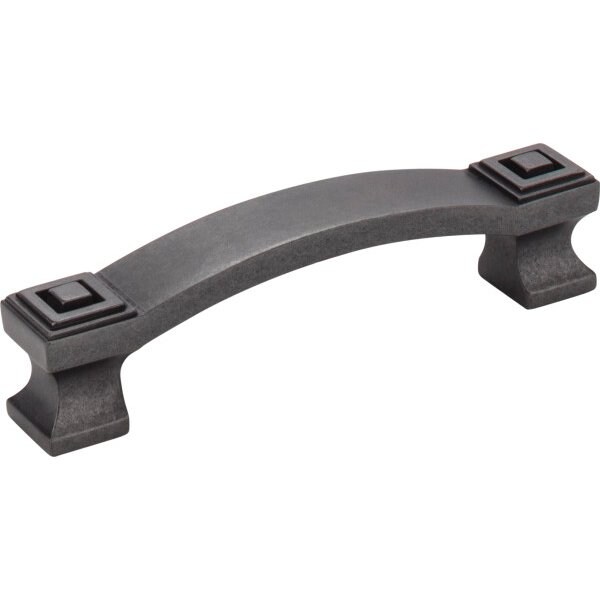 Jeffrey Alexander 96 mm Center-to-Center Gun Metal Square Delmar Cabinet Pull - 585-96DACM