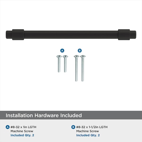 Amerock Destine 5-1/16 in 128 mm Center-to-Center Matte Black Cabinet Pull - BP36859FB