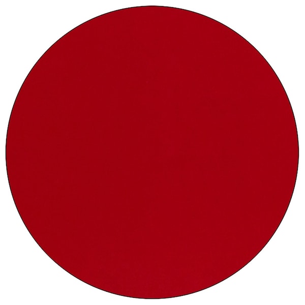 Flash Furniture Round Activity Table, 60" W, 60" L, 30.37" H, Laminate, Red - XU-A60-RND-RED-T-A-CAS-GG