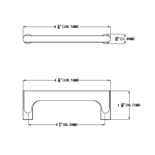 Richelieu 3 3/4 in (96 mm) Center-to-Center Pewter Bronze Traditional Drawer Pull - COPL375P2PWB