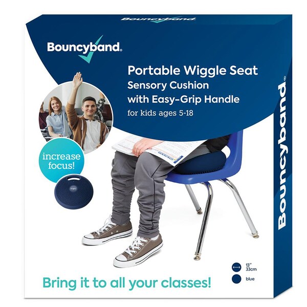 Bouncybands Portable Wiggle Seat Sensory Cushion, Blue - WSHABU