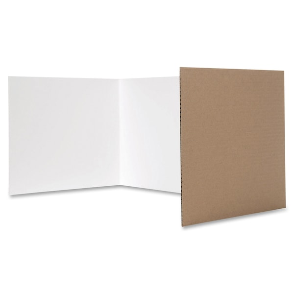 Flipside Corrugated Study Carrels, 12in x 48in, White, PK24 - 60005-24
