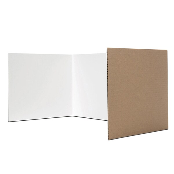 Flipside Corrugated Study Carrels, 12in x 48in, White, PK24 - 60005-24