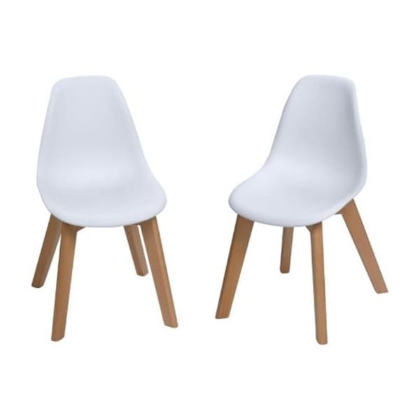 Gift Mark Gift Mark 3072W Mid-Century Modern Kids Chair; White - 12.5 x 12.5 x 22.5 in. - Set of 2 - 3072W