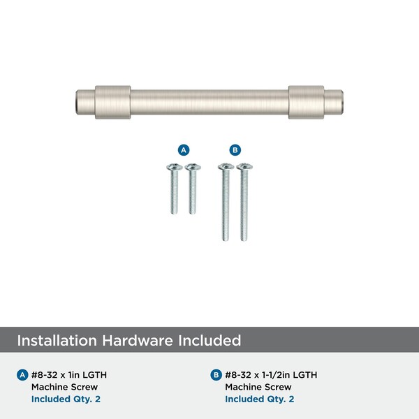 Amerock Destine 3 inch 76mm Center-to-Center Satin Nickel Cabinet Pull - BP37370G10