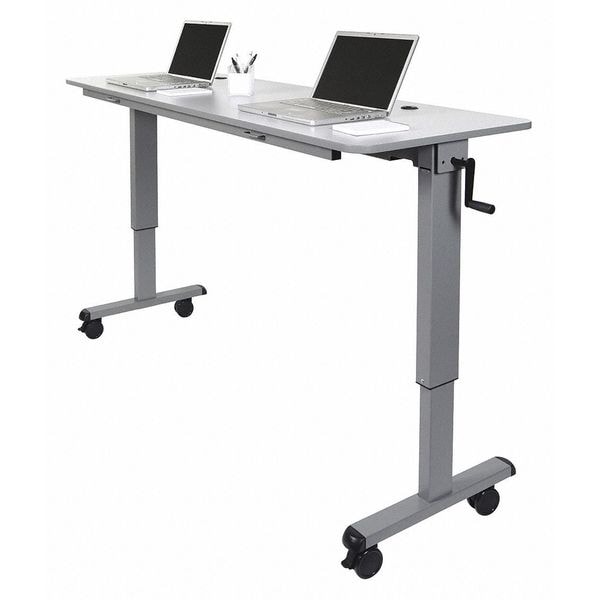 Luxor Rectangle FlipTop Table, 71" W, 30" to 45-1/4" H, Gray - STAND-NESTC-72