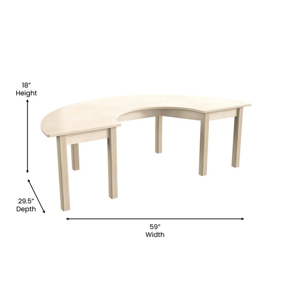 Flash Furniture 29.5 in W, 59 in L, 18 in H, Beechwood, Birch Plywood, Beech - MK-ME088014-GG