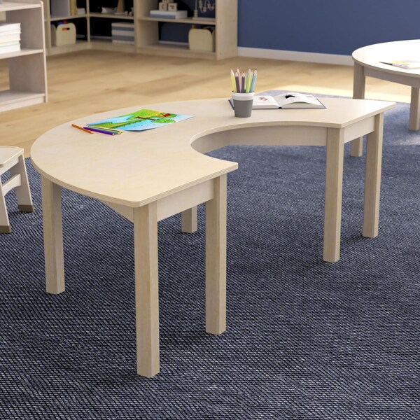 Flash Furniture 29.5 in W, 59 in L, 18 in H, Beechwood, Birch Plywood, Beech - MK-ME088014-GG