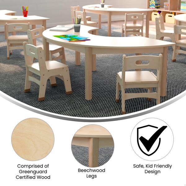Flash Furniture 29.5 in W, 59 in L, 18 in H, Beechwood, Birch Plywood, Beech - MK-ME088014-GG