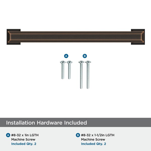 Amerock Appoint 6-5/16 inch 160mm Center-to-Center Oil Rubbed Bronze Cabinet Pull - BP37360ORB