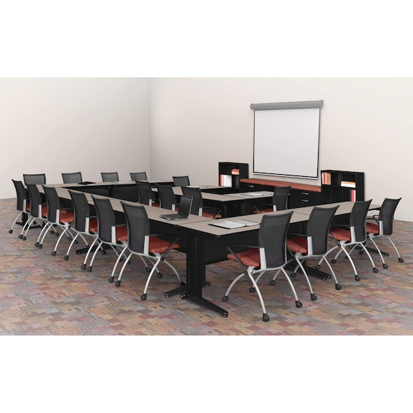 Fusion Rectangle Tables > Training Tables > Fusion Training Tables, 72 W, 24 L, 29 H, Wood|Metal Top - MFTT7224PL