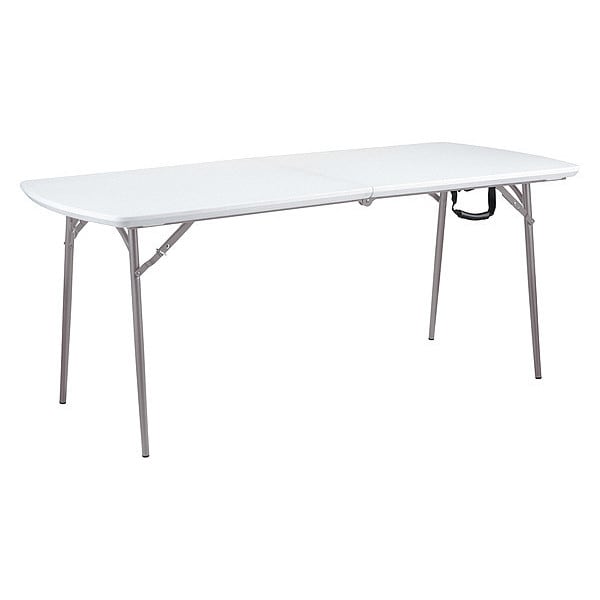 National Public Seating Rectangle Fold-in-Half Table, Gray, 30"x72", 30" W, 71.8" L, 29-1/2" H, High Density Polyethylene Top - BMFIH3072
