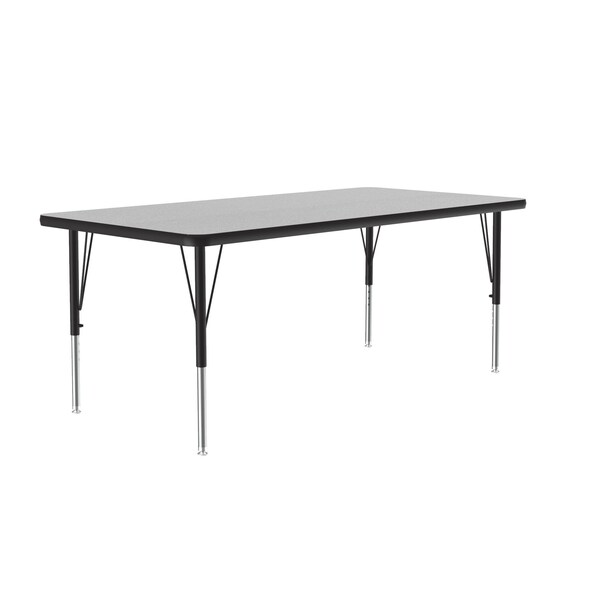 Correll Rectangle Adjustable Height Activity Kids School Table, 30" W, 72" L, 19" to 29" H, Gray Granite - AM3072-REC-15