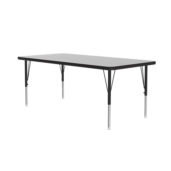 Correll Rectangle Adjustable Height Activity Kids School Table, 30" W, 72" L, 19" to 29" H, Gray Granite - AM3072-REC-15