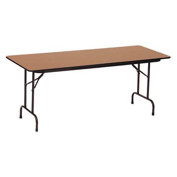 Correll Rectangle Commerical Folding Utility Table, 36" W, 72" L, 29" H, High Pressure Laminate Top, Walnut - CF3672PX-01