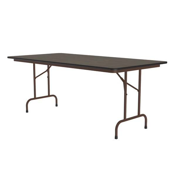 Correll Rectangle Commerical Folding Utility Table, 36" W, 72" L, 29" H, High Pressure Laminate Top, Walnut - CF3672PX-01