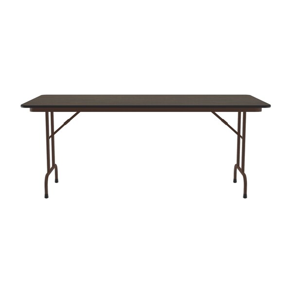 Correll Rectangle Commerical Folding Utility Table, 36" W, 72" L, 29" H, High Pressure Laminate Top, Walnut - CF3672PX-01
