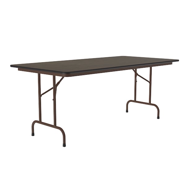Correll Rectangle Commerical Folding Utility Table, 36" W, 72" L, 29" H, High Pressure Laminate Top, Walnut - CF3672PX-01