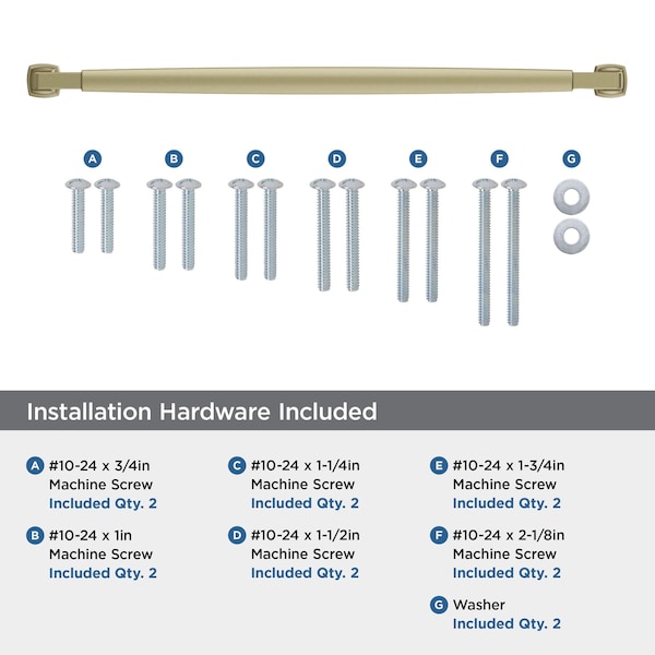 Amerock Stature 18 inch 457mm Center-to-Center Golden Champagne Appliance Pull - BP54061BBZ