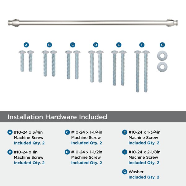 Amerock Winsome 24 inch 610mm Center-to-Center Polished Nickel Appliance Pull - BP54067PN