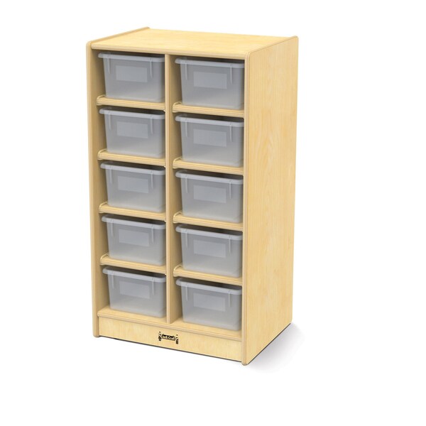 Jonti-Craft 10 Cubbie-Tray Mobile Unit, with Clear Trays - 06110JC