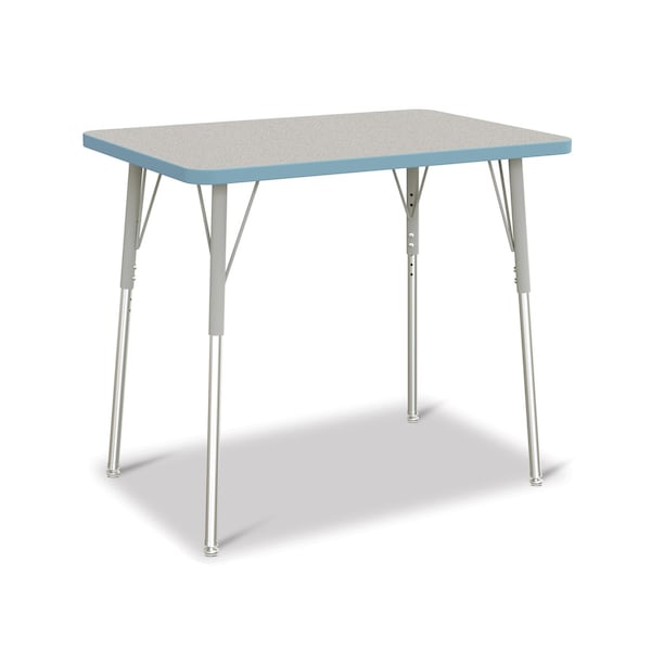 Jonti-Craft Berries Rectangle Activity Table, 24 in. x 36 in., A-height, Freckled Gray/Coastal Blue/Gray - 6478JCA131