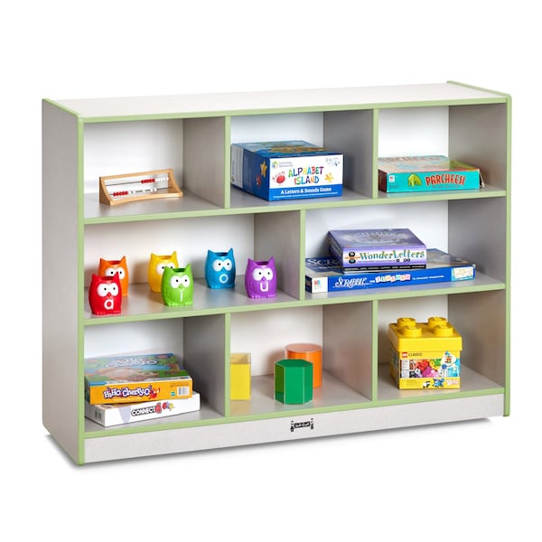 Jonti-Craft Rainbow Accents Super-Sized Single Mobile Storage Unit, Key Lime Green - 2691JCWW130