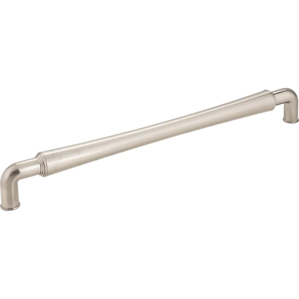 Jeffrey Alexander 12" Center-to-Center Satin Nickel Barrel Bremen 2 Appliance Handle - 537-12SN