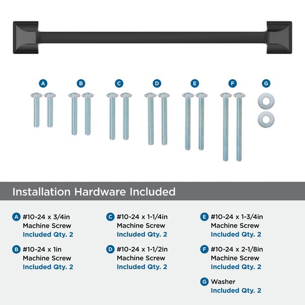Amerock Exceed 12 inch 305mm Center-to-Center Matte Black Appliance Pull - BP36924FB