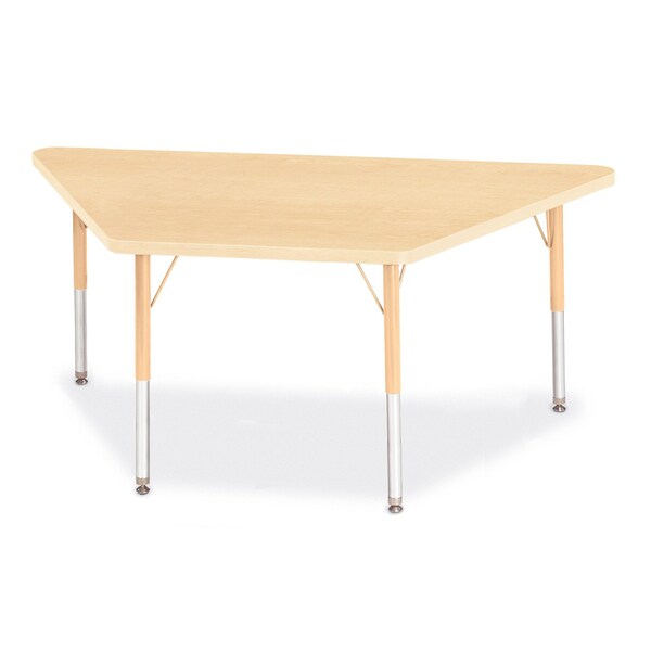 Jonti-Craft Berries Trapezoid Activity Tables, 30 in. x 60 in., E-height, Maple/Maple/Camel - 6443JCE251