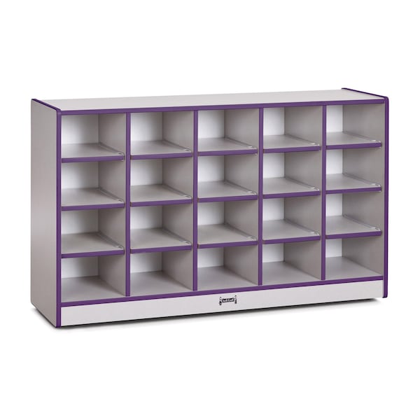 Jonti-Craft Rainbow Accents 20 Cubbie-Tray Mobile Storage, without Trays, Purple - 0420JCWW004
