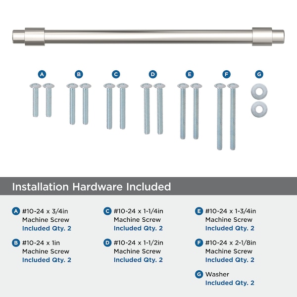 Amerock Destine 12 inch 305mm Center-to-Center Polished Nickel Appliance Pull - BP54035PN