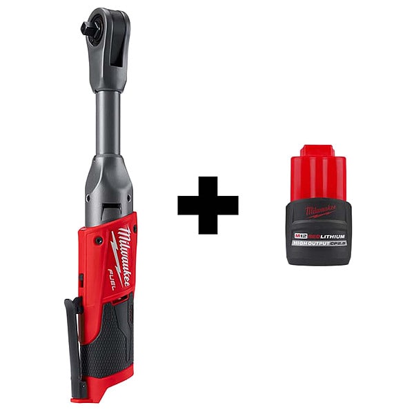 Milwaukee Tool M12 3/8" Ratchet, Drive Size 3/8 in Square, M12 HOCP2.5 Battery - 2560-20, 48-11-2425