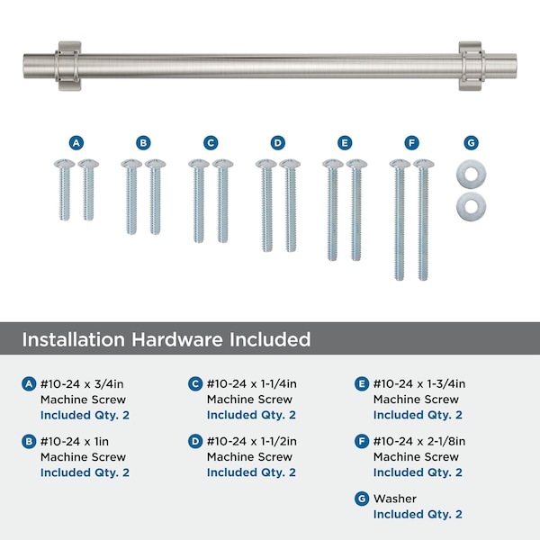 Amerock Davenport 12 inch 305mm Center-to-Center Satin Nickel Appliance Pull - BP36697G10