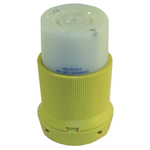 Hubbell 30A Midget Locking Connector 4P 5W 120/208VAC L21-30R - HBL28CM13
