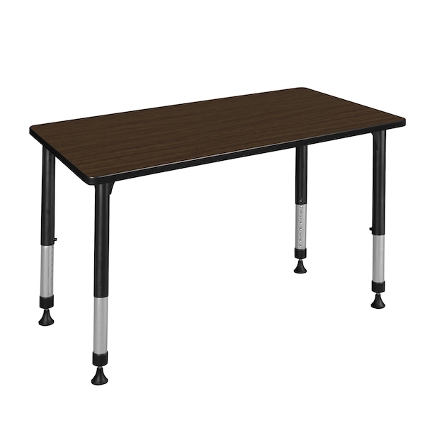 Regency Kee Height Adjustable Classroom Activity Table, 48 in W, 24 in L, Neo Walnut - MT4824NWAPBK