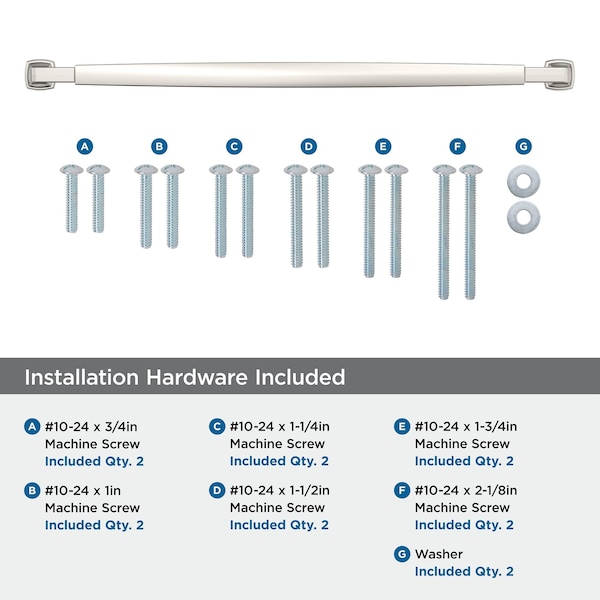 Amerock Stature 18 inch 457mm Center-to-Center Polished Nickel Appliance Pull - BP54061PN