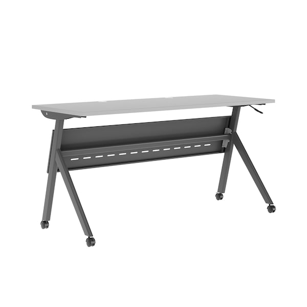 Flash Furniture Davis 60in. x 24in. HD Nesting Table w/Y-Legs, Modesty Panel, 1in. Thick Gray Tabletop, Gray Frame - MT-M6024-Y-LEG-GRYGRY-GG